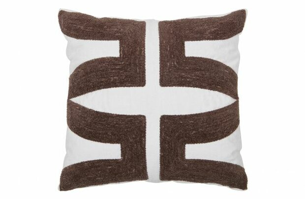 Woood Isla borduur micro velvet chalkwhite 45x45cm