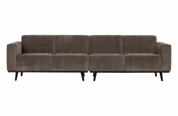WOOOD Premium Statement 4-zits Bank 280 cm Platte Brede Rib Taupe