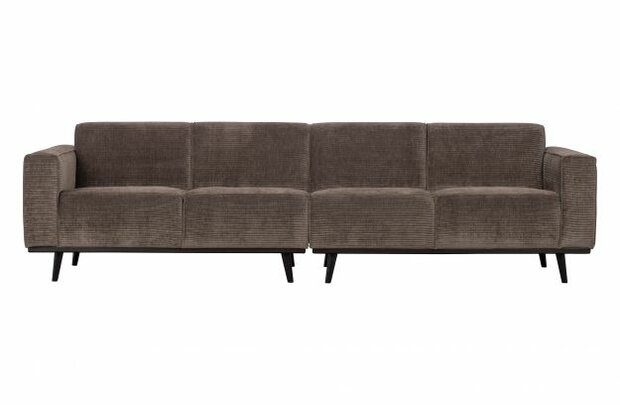 BePureHome Statement 4-zits Bank 280 cm Platte Brede Rib Taupe