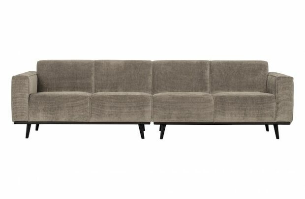 WOOOD Premium Statement 4-zits Bank 280 cm Platte Brede Rib Clay