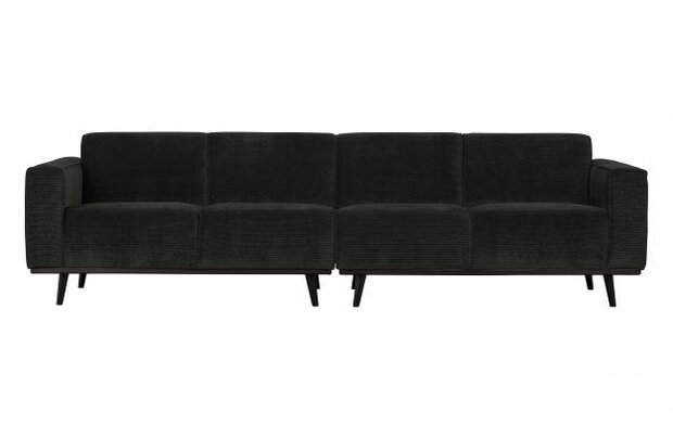 WOOOD Premium Statement 4-zits Bank 280 cm Platte Brede Rib Graphite