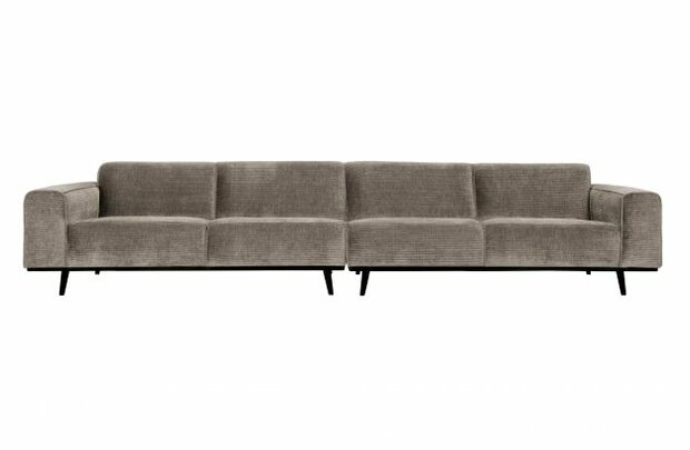 WOOOD Premium Statement xl 4-zits Bank 372cm Platte Brede Rib Clay