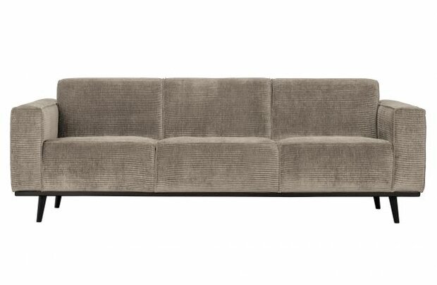 WOOOD Premium Statement 3-zits Bank 230cm Brede Platte Rib Clay