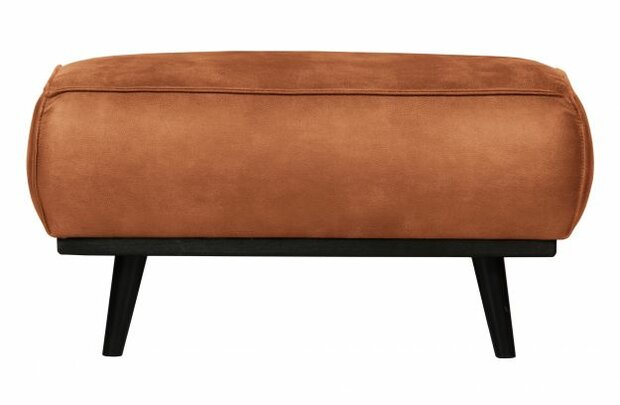 WOOOD Premium Statement Hocker Lederlook Cognac