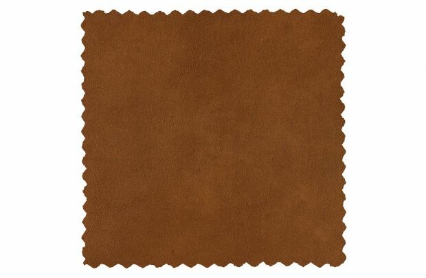 WOOOD Premium Statement Hocker Lederlook Cognac
