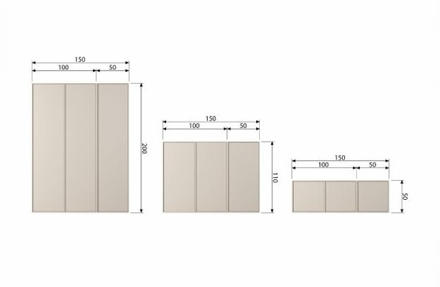 Vtwonen Daily Closet Double 200x100cm Grenen DakarGrau [FSC]