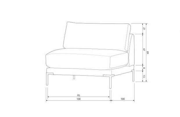 Vtwonen Couple Loveseat Element Taupe