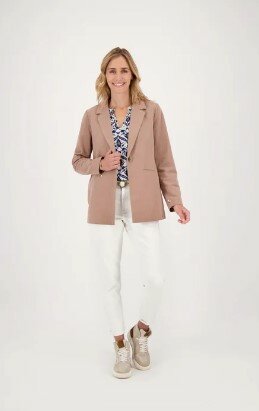 Zusss linnen blazer lichtbruin