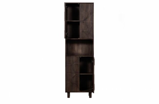 WOOOD Premium Draw 4-deurs opbergkast mango hout walnoot