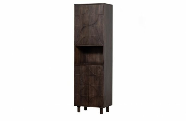 WOOOD Premium Draw 4-deurs opbergkast mango hout walnoot