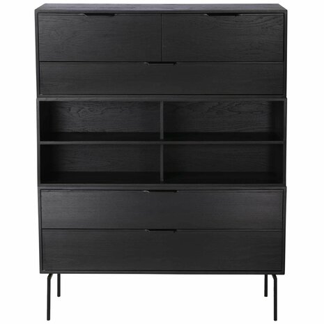 HKliving modular cabinet, black, in de hoogte