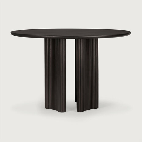 Ethnicraft Roller Max Dining Table Varnished Mahogany Dark Brown Round