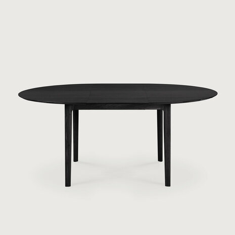 Ethnicraft Extendable Dining Table Varnished Oak Black Round