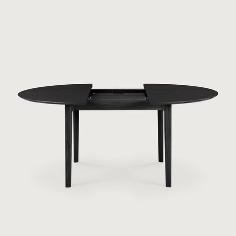 Ethnicraft Extendable Dining Table Varnished Oak Black Round