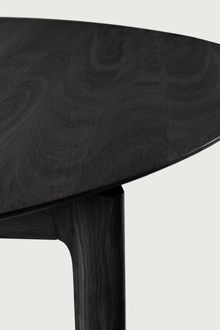 Ethnicraft Extendable Dining Table Varnished Oak Black Round