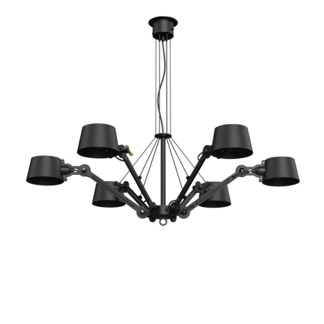 Tonone Bolt chandelier 6 arms smokey black