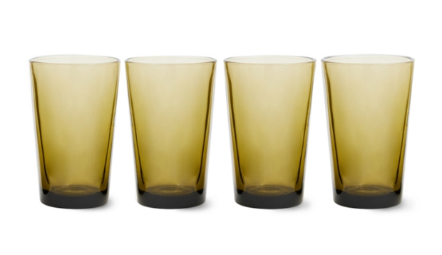 HKliving 70s glassware: tea glasses mud brown (set of 4)