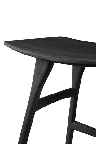 Ethnicraft Oak Osso stool black with a varnish finish