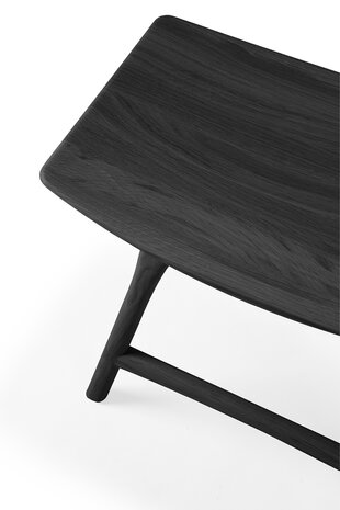 Ethnicraft Oak Osso stool black with a varnish finish