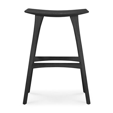 Ethnicraft Oak Osso barstool varnished high black