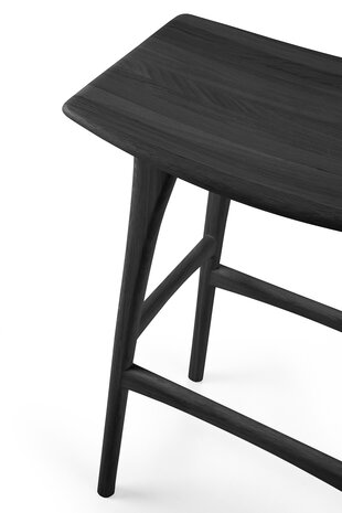 Ethnicraft Oak Osso barstool varnished high black