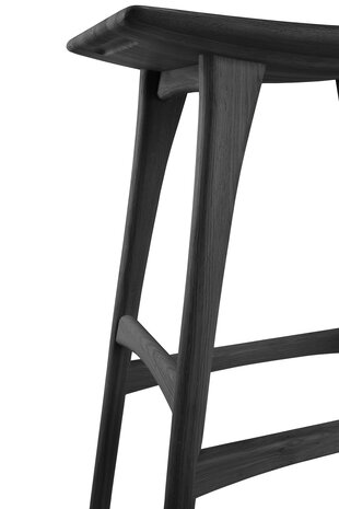 Ethnicraft Oak Osso barstool varnished high black