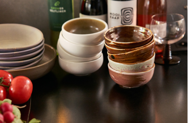 HKliving Chef ceramics: dessertschaal rustiek bruin
