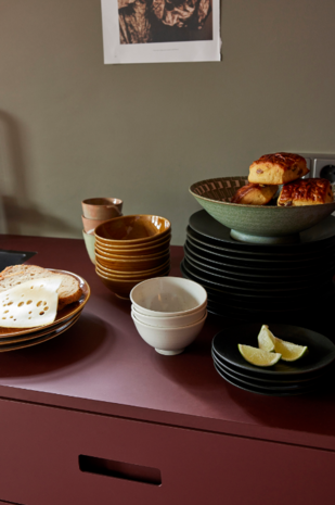 HKLIVING Kyoto ceramics: Japans soep kom bruin