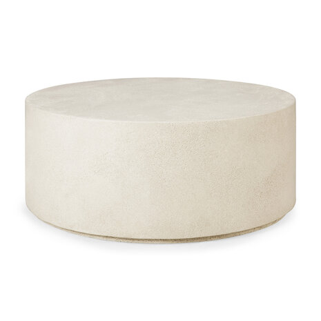 Ethnicraft elements coffee table microcement off white round