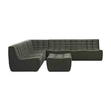 Ethnicraft N701 sofa - footstool- Moss