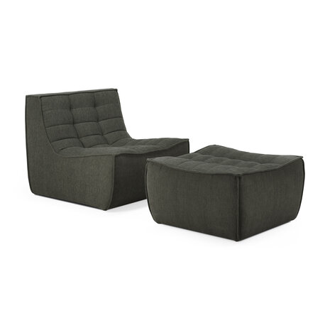 Ethnicraft N701 sofa - footstool- Moss