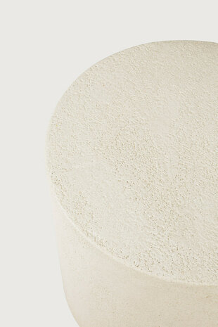 Ethnicraft elements side table microcement off white round small