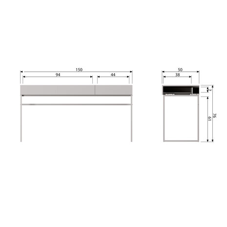 Vtwonen Basic Bureau Grenen Mist 