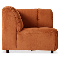 Hkliving Wave couch: Element Corner, Corduroy Rib, Dusty Orange