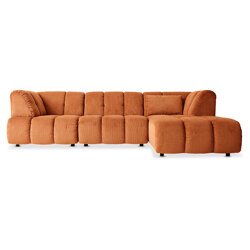 Hkliving Wave couch: Element Corner, Corduroy Rib, Dusty Orange