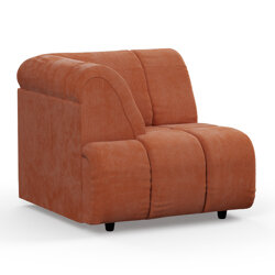 Hkliving Wave couch: Element Left High Arm, Corduroy Rib, Dusty Orange