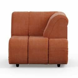 Hkliving Wave couch: Element Right High Arm, Corduroy Rib, Dust Orange