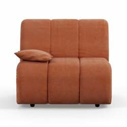 kliving Wave couch: Element Left Low Arm, Corduroy Rib, Dusty Orange