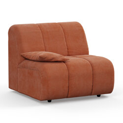 kliving Wave couch: Element Left Low Arm, Corduroy Rib, Dusty Orange