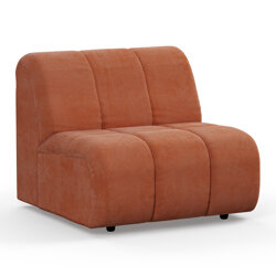 kliving Wave couch: Element Middle, Corduroy Rib, Dusty Orange