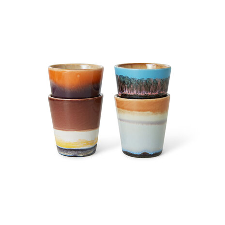HKliving 70s ceramics: ristretto mugs, solar (set of 4)HKliving 70s ceramics: ristretto mugs, solar (set of 4)