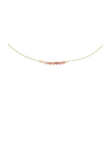 Zusss ketting met steentjes roze/goud