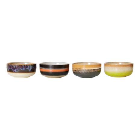 HKLIVING 70s ceramics dessert bowls; humus (set van 4)