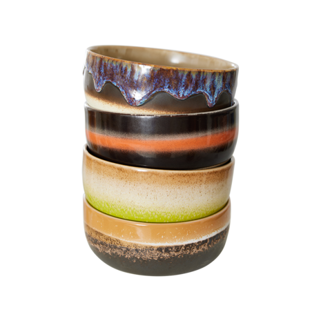 HKLIVING 70s ceramics dessert bowls; humus (set van 4)