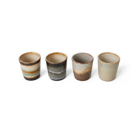 HKLIVING 70s ceramics: egg cups, granite (set of 4)