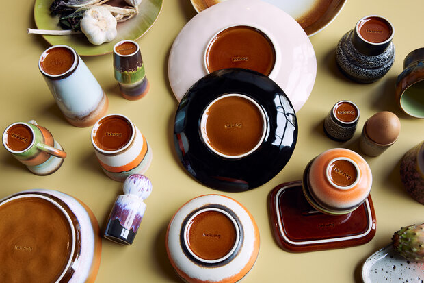 HKliving 70s ceramics: egg cups, granite (set of 4)