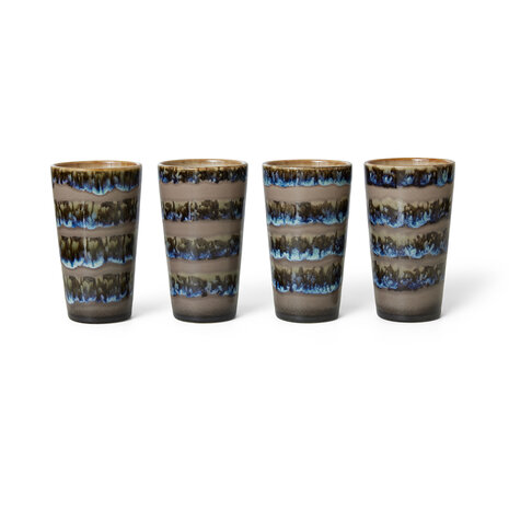 HKLIVING 70s ceramics: latte mugs, fern