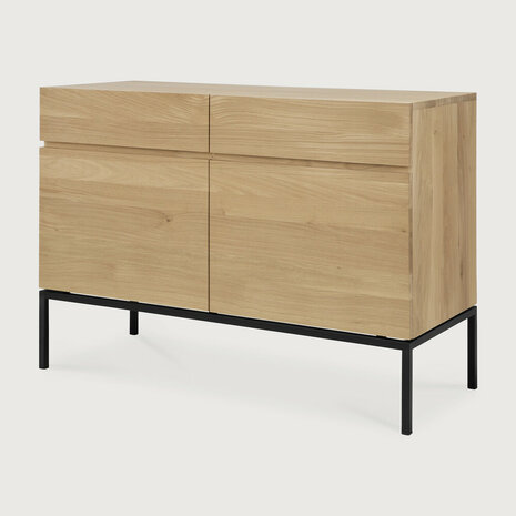 Ethnicraft oak Ligna black sideboard 2 doors 2 drawers