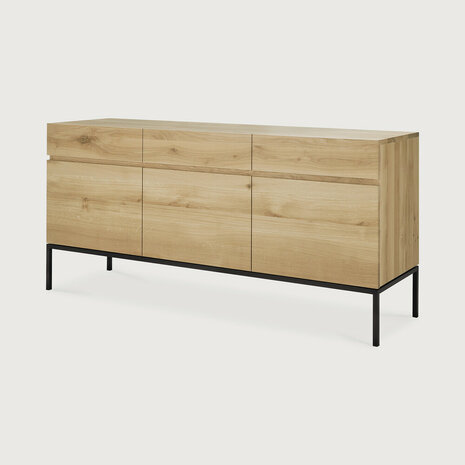 Ethnicraft oak Ligna black sideboard 3 doors 3 drawers