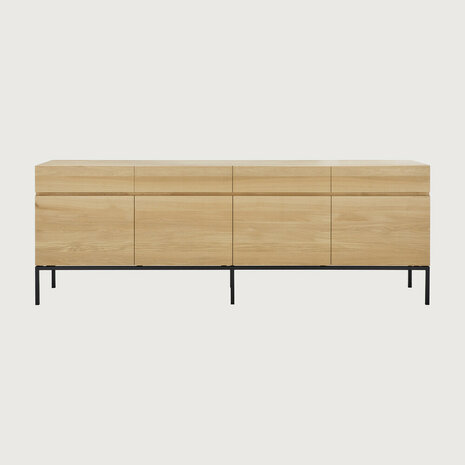 Ethnicraft oak Ligna black sideboard 4 doors 4 drawers